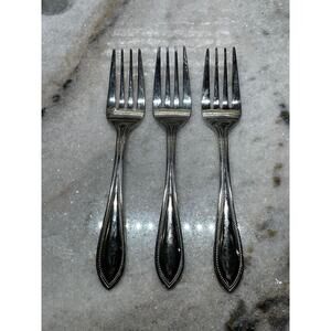 Wallace American Tradition Stainless USA Three 3 Individual Salad Forks Fork
